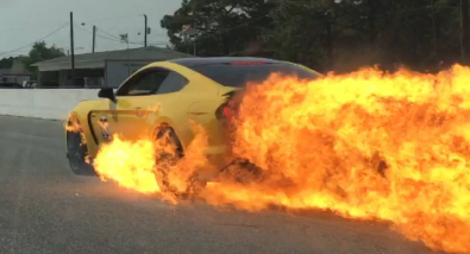  Engine Failure Sees Mustang GT350 Go Up In Flames During Track Day