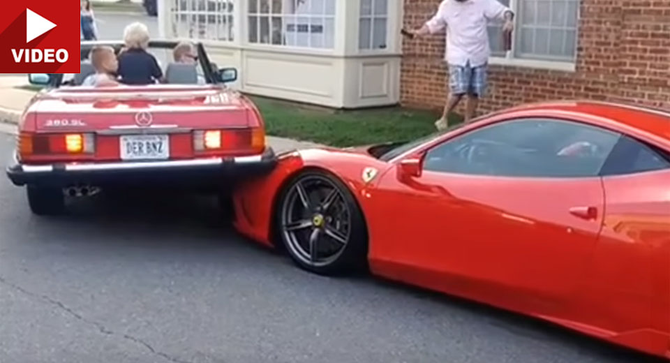  Woman Rams Into Prized Ferrari 458 Speciale After Futile Parallel Parking Attempt