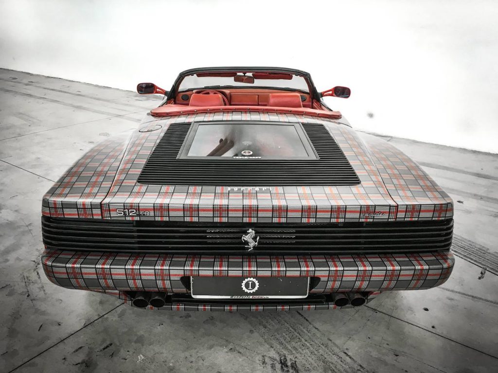 Ferrari 512 TR Got Roof Chop, Burberry Wrap From Garage Italia Customs |  Carscoops