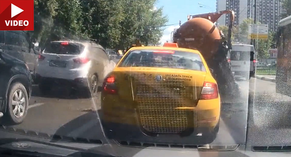 Ah Cr@p! Septic Tank Truck Blows Up In Traffic And It’s A Mess…