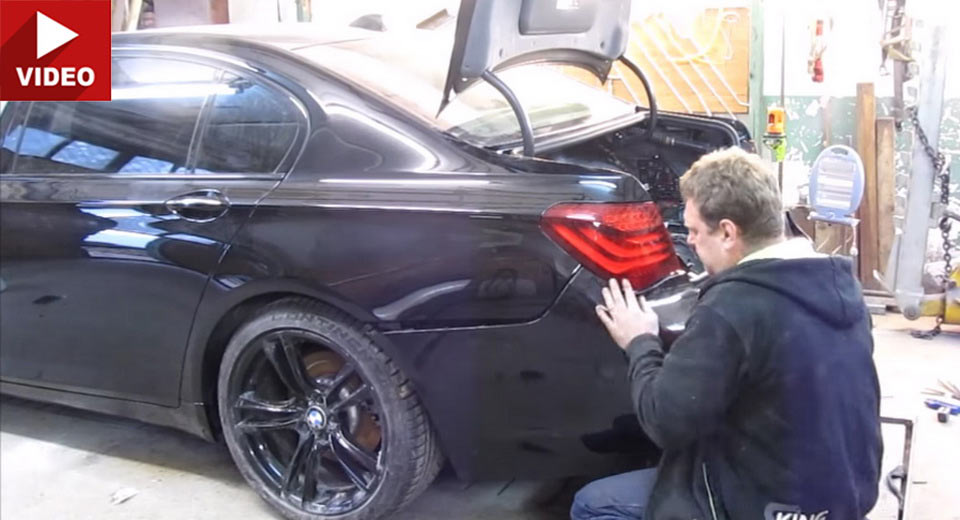  Russian Mechanic Replaces BMW 7-Series F01’s Damaged Rear By Himself