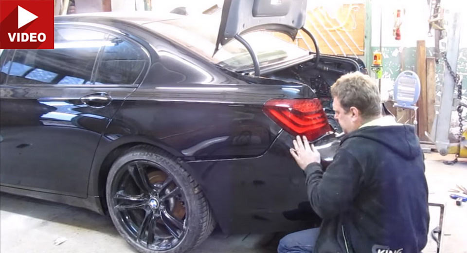 Russian Mechanic Replaces BMW 7-Series F01’s Damaged Rear By Himself