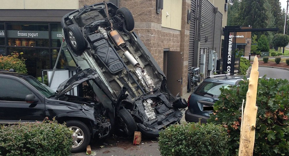  Drug-Affected Driver Crashes And Flips Car Into Starbucks Drive-Thru