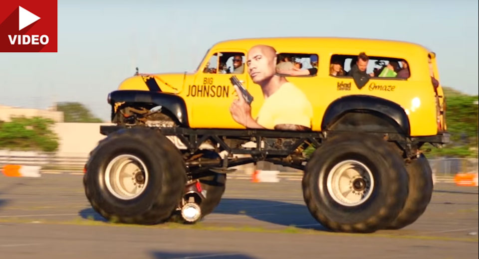  Kevin Hart And Dwayne Johnson Smash Things With A Monster Truck
