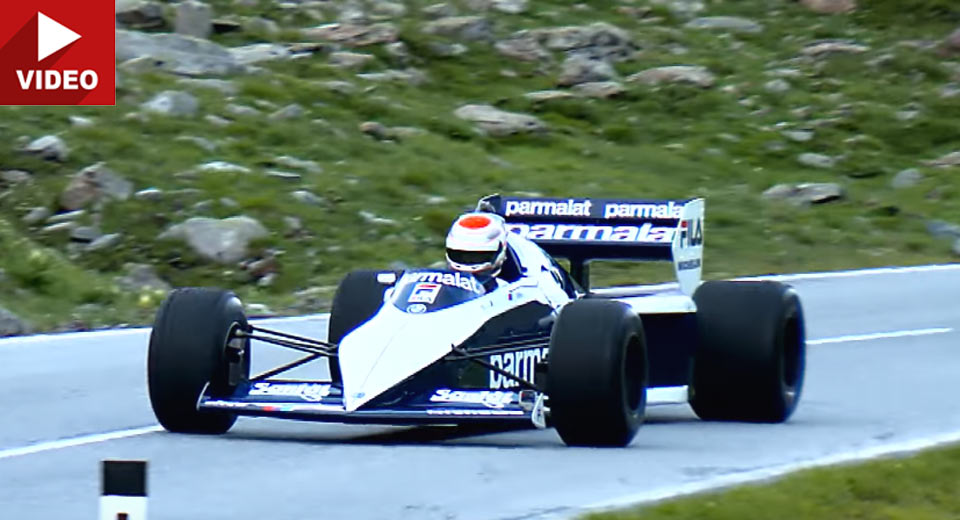  Nelson Piquet Jr Drives Brabham BMW F1 Car In The Italian Alps