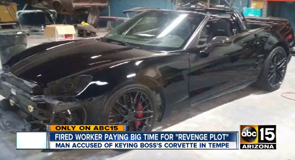  Fired Employee Filmed Damaging Ex Boss’ Corvette Z06