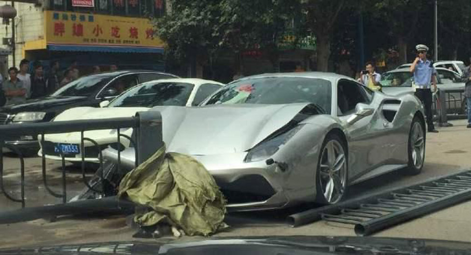 That Moment When A Ferrari 488 GTB Hits Another 488 GTB In China