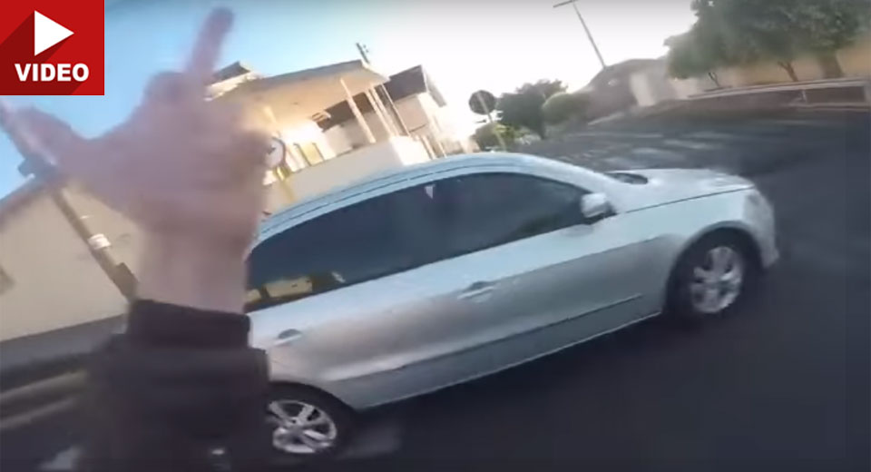  Biker Flipping Off Driver Instantly And Painfully Regrets It