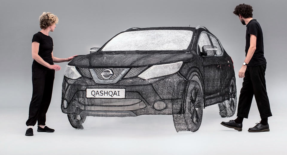  This Life-Size Nissan Qashqai Sculpture Was Made With A 3D Pen