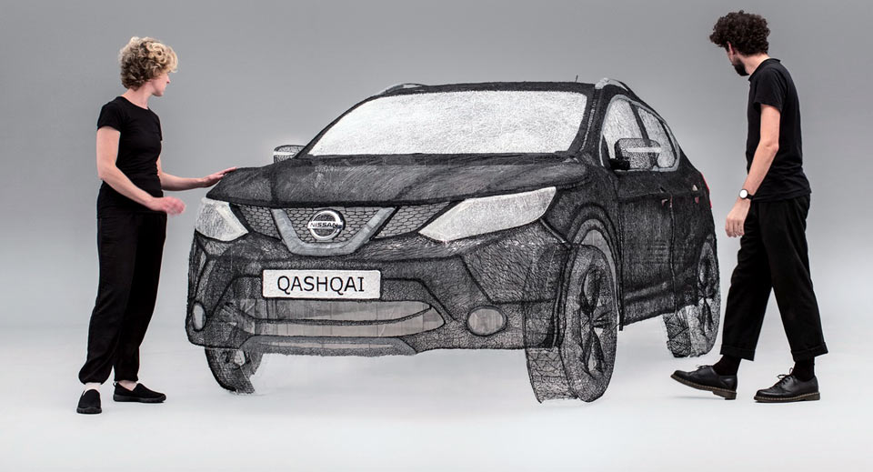 This Life-Size Nissan Qashqai Sculpture Was Made With A 3D Pen