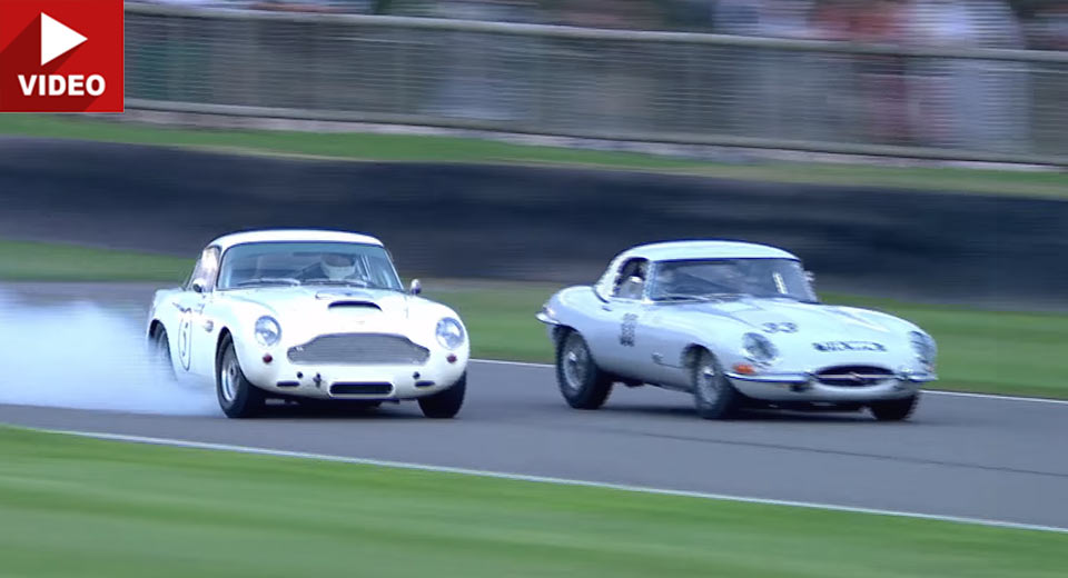 Classic Aston Martin DB4 GT Crashes While Trying To Overtake At Goodwood Revival