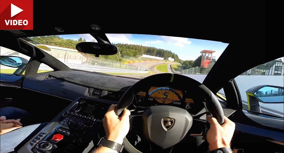 Insanely Fast Lamborghini Aventador SV Attacks Spa, POV-Style