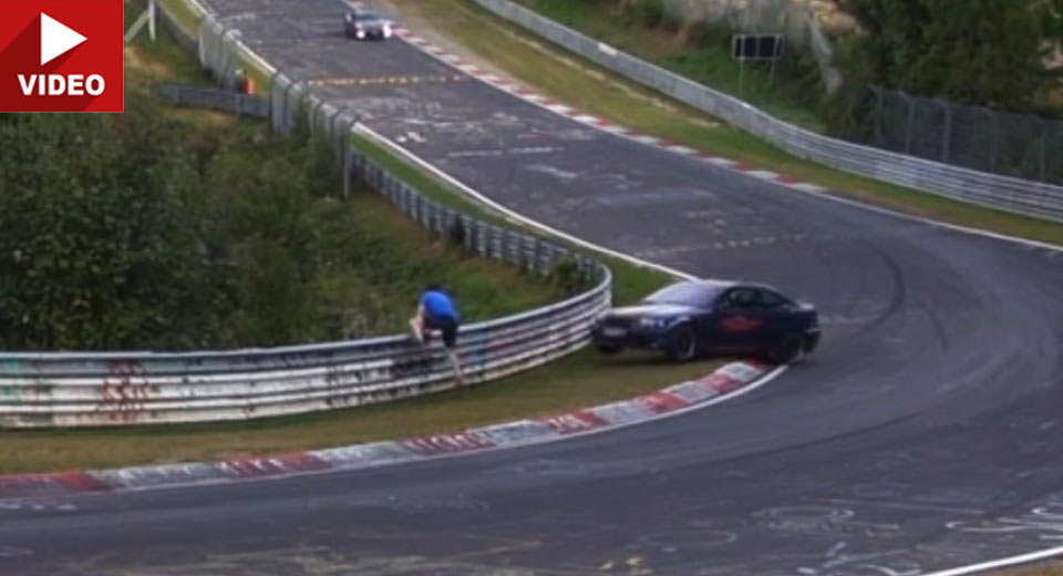 Chaos Ensues On The Nurburgring After An Oil Spill