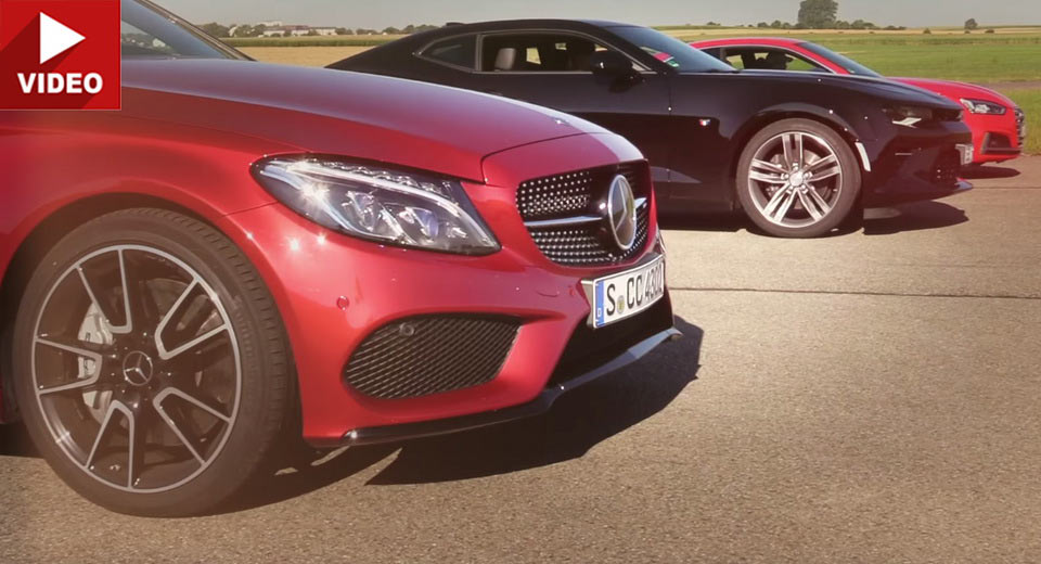  New Audi S5 Takes On Merc C43 AMG & Camaro SS In 1/4 Mile Drag Race