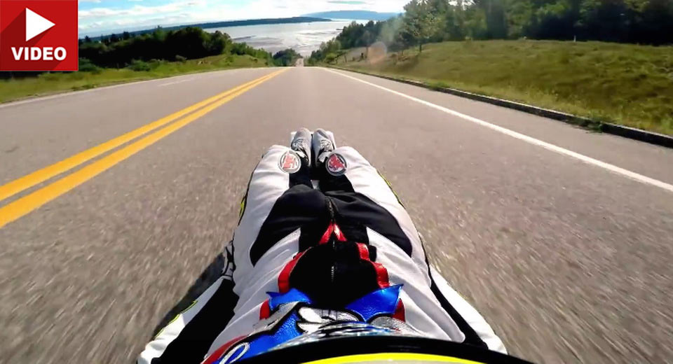  Going Over 100 MPH On Street Luge Looks As Scary As It Sounds