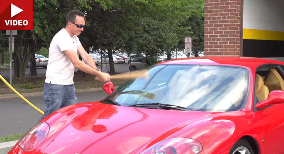  Viral Video Attempt Backfires After Guy Smashes Ferrari 360 Modena Windshield
