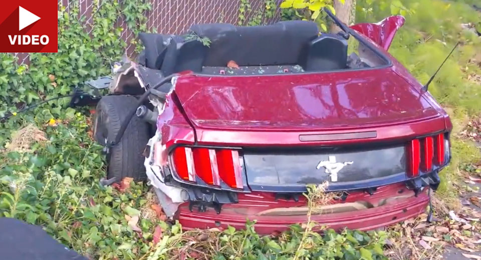 Rented Ford Mustang Splits In Two After Washington Crash