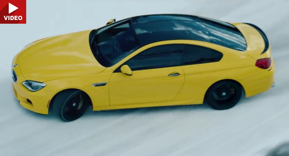  Yellow BMW M6 Coupe Goes Bananas Drifting On Snow
