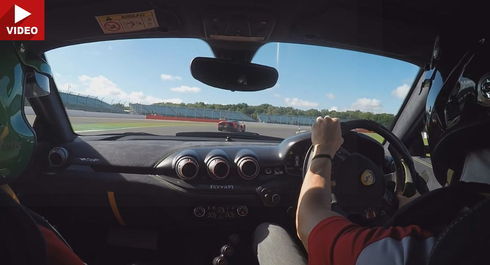 Ferrari F12tdf Chasing A LaFerrari Around Silverstone Will Keep You On Your Toes
