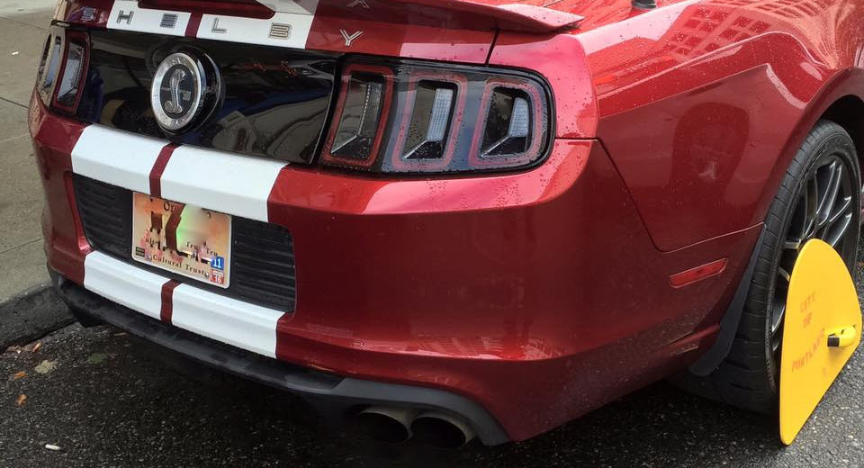 Shelby Mustang Booted After Owner Racked Up $16,000 In Parking Fines!