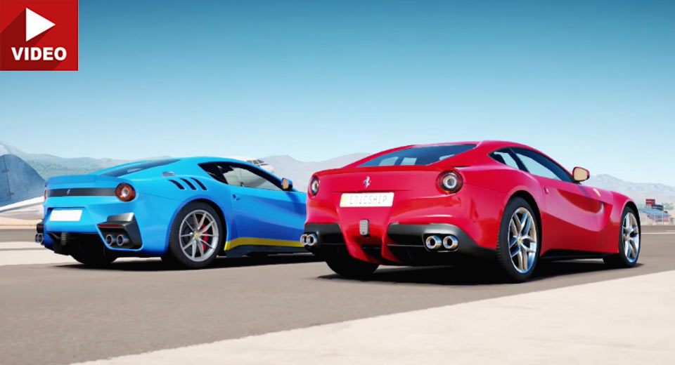  Ferrari F12 vs F12tdf Drag Race Would End With Photo Finish, According To Forza Horizon 3