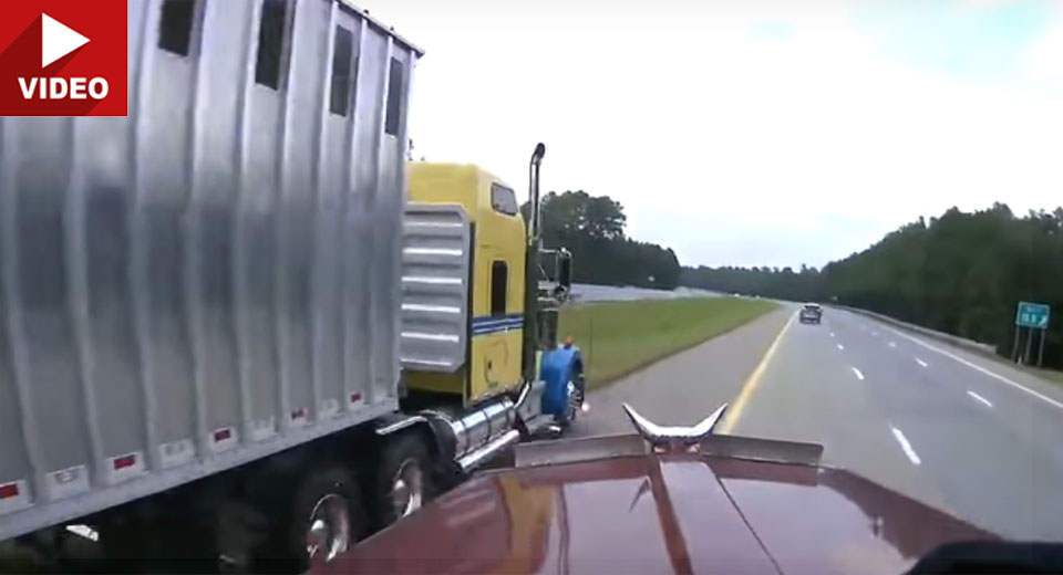  Nissan Driver Cuts Off Truck, Causes Mayhem On Highway