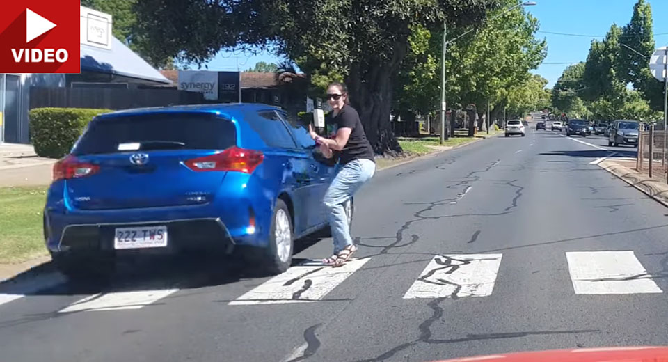 Woman Milliseconds From Being Struck Crossing Queensland Road [w/Video]