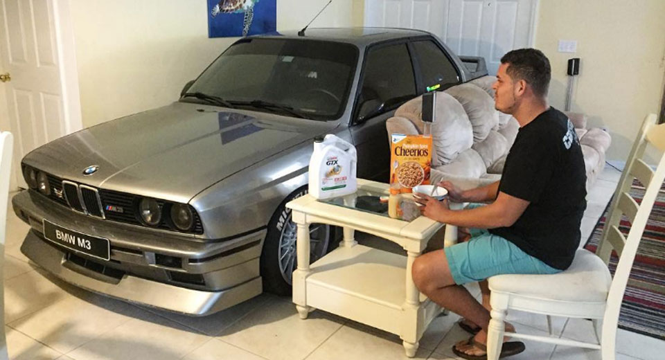  BMW Enthusiast Parks E30 M3 In Living Room To Escape Hurricane Matthew