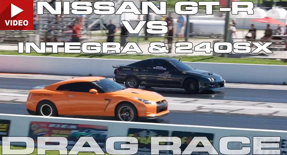 8-Sec Nissan GT-R & 7-Sec 240SX Meet Up On The Drag Strip