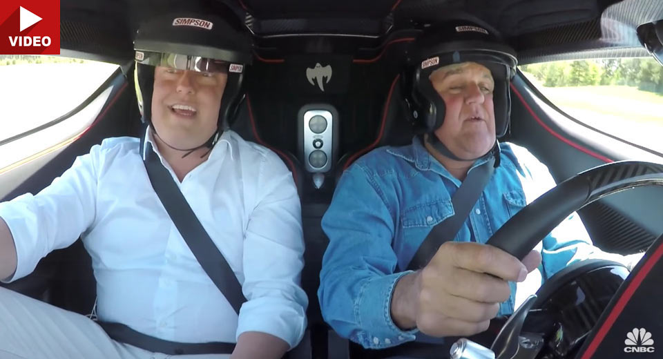  Jay Leno And Christian Von Koenigsegg Take Turns Driving The One:1