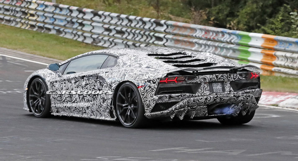  Facelifted Lamborghini Aventador Spotted Spitting Flames On The Green Hell