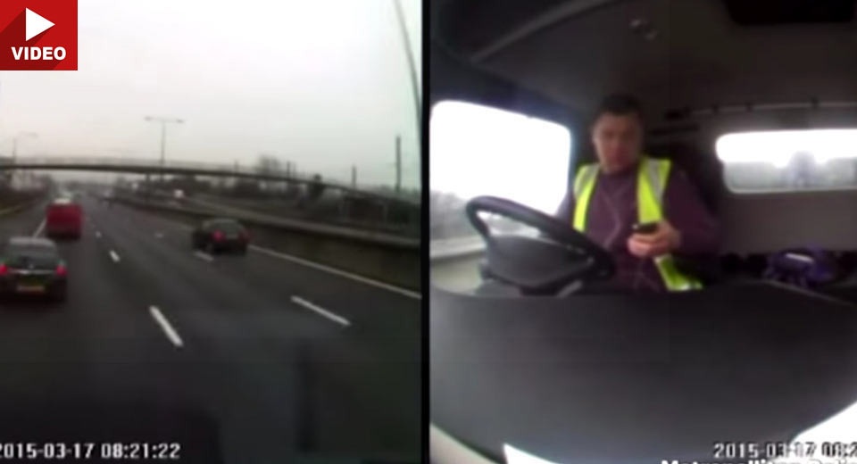  Video Shows Romanian Trucker Texting And Driving, Plowing Through Slow-Moving Traffic
