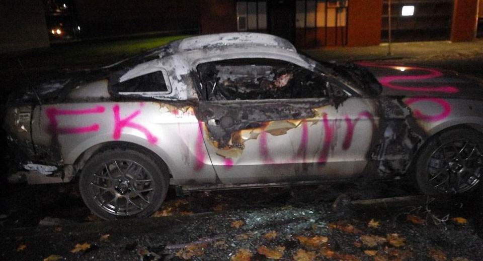 Anti-Trump Vandal Torches Ford Mustang in Oregon