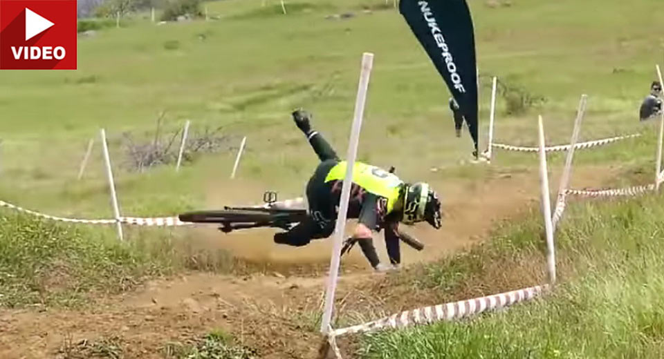 Mountain Biker Endures Three Hard Falls, Still Gives #Maximumeffort