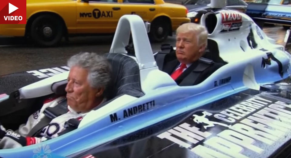  Here’s Donald Trump Catching A Ride In An IndyCar With Mario Andretti