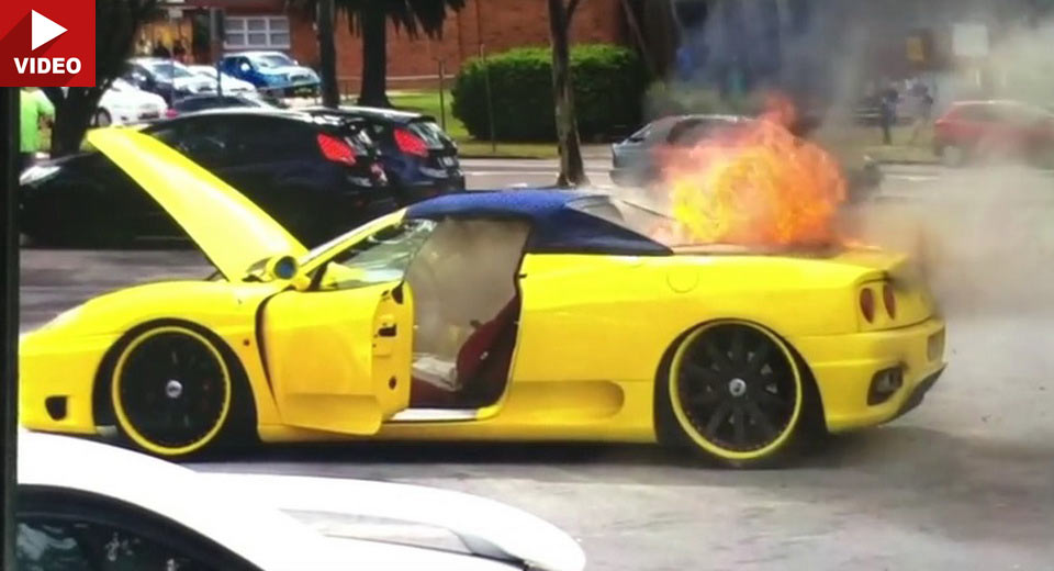 Man Gets Robbed While His Ferrari 360 Spider Was Burning To The Ground