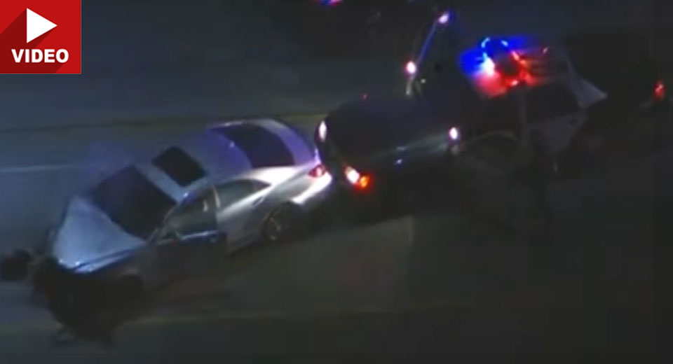  Stolen Mercedes-Benz CLS Violently Crashes During LA Police Chase