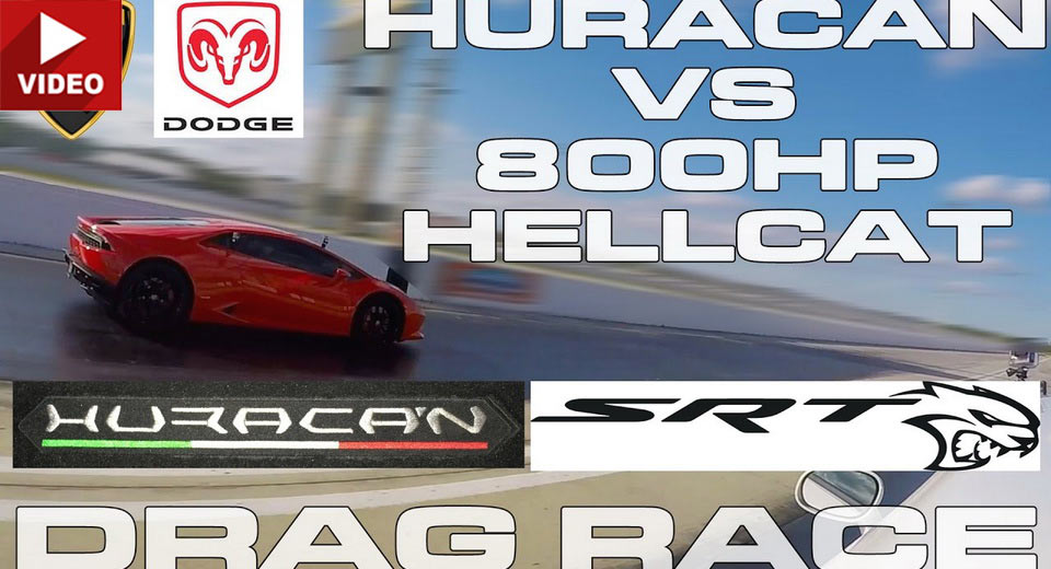 Stock Huracan vs 800 HP Challenger Hellcat Race Couldn’t Be Any Closer