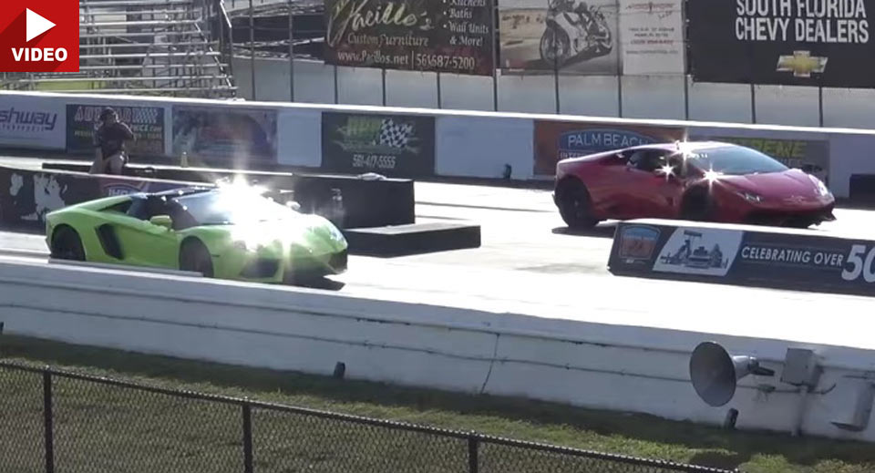 Lamborghini Drag Race Sees Huracan Take On Aventador Roadster