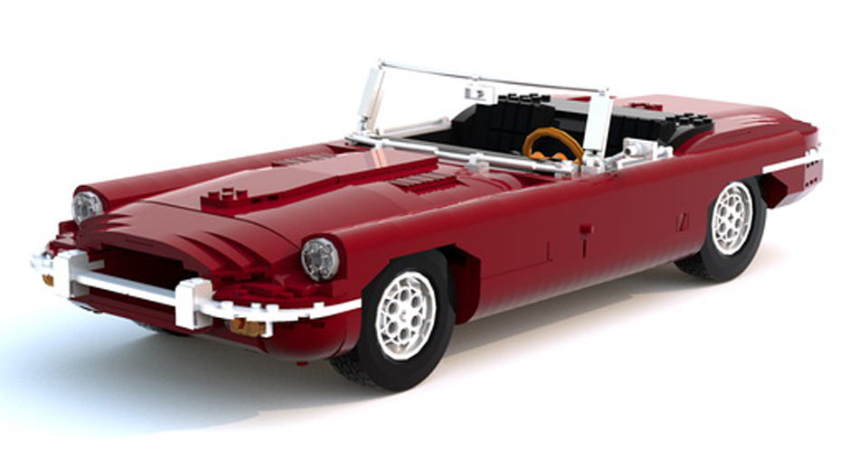  Jaguar E-Type Made Out Of Lego Bricks Tries Its Best To Stay True To The Original