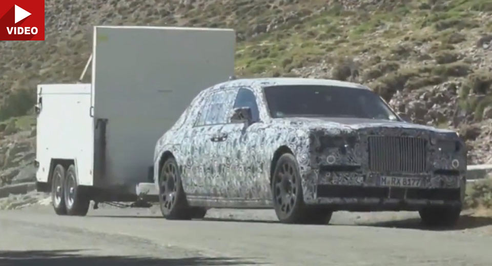 2018 Rolls-Royce Phantom Prototype Has No Trouble Towing A Trailer