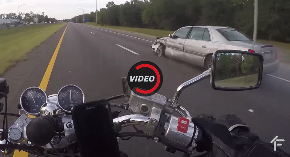  Driver Has Stroke & Crashes, Biker Records The Whole Thing