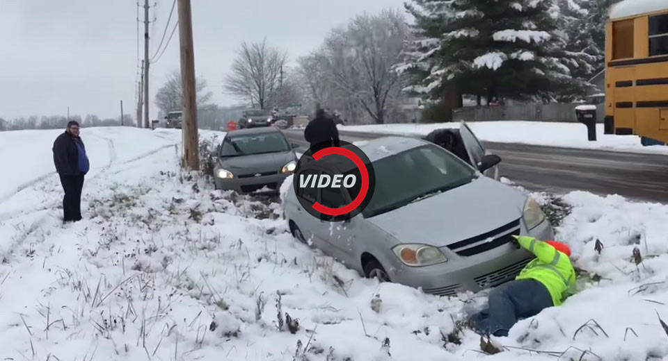  Parked Comcast Repair Truck Causes Multiple Accidents On Icy Road