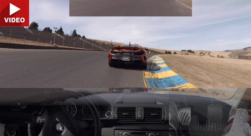 McLaren 675LT Refuses To Let BMW 135i Get By On The Track