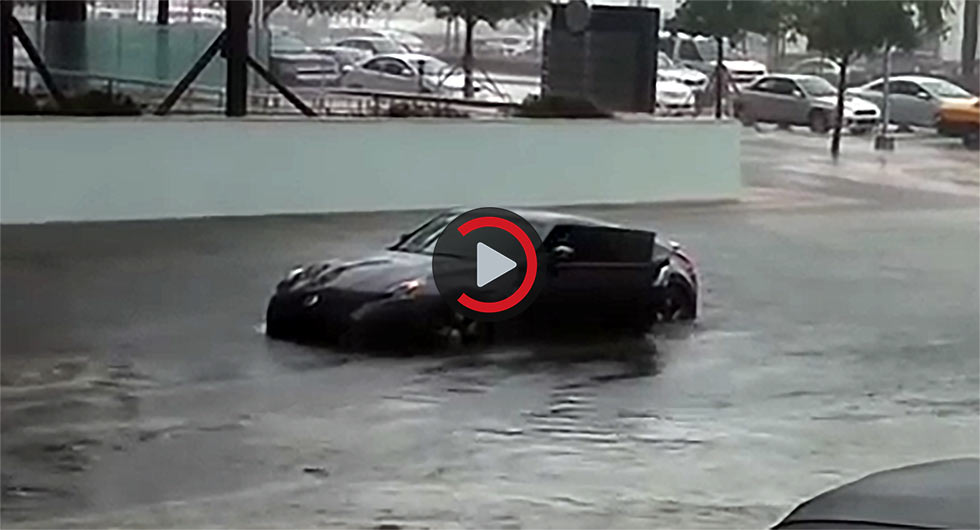  Imagine That; A Nissan 370Z Can’t Swim Through A Flooded Road…