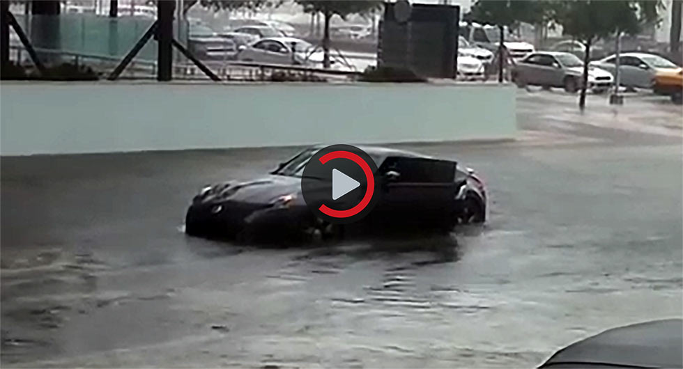 Imagine That; A Nissan 370Z Can’t Swim Through A Flooded Road…