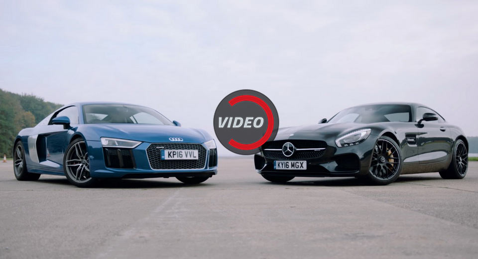  Watch An Audi R8 Teach Some Drag Strip Manners To Mercedes AMG GT S