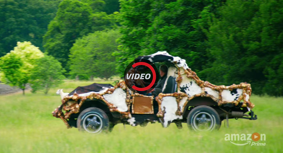  The Grand Tour Episode 4 Trailer Shows Clarkson Driving Animal Skin Covered Car