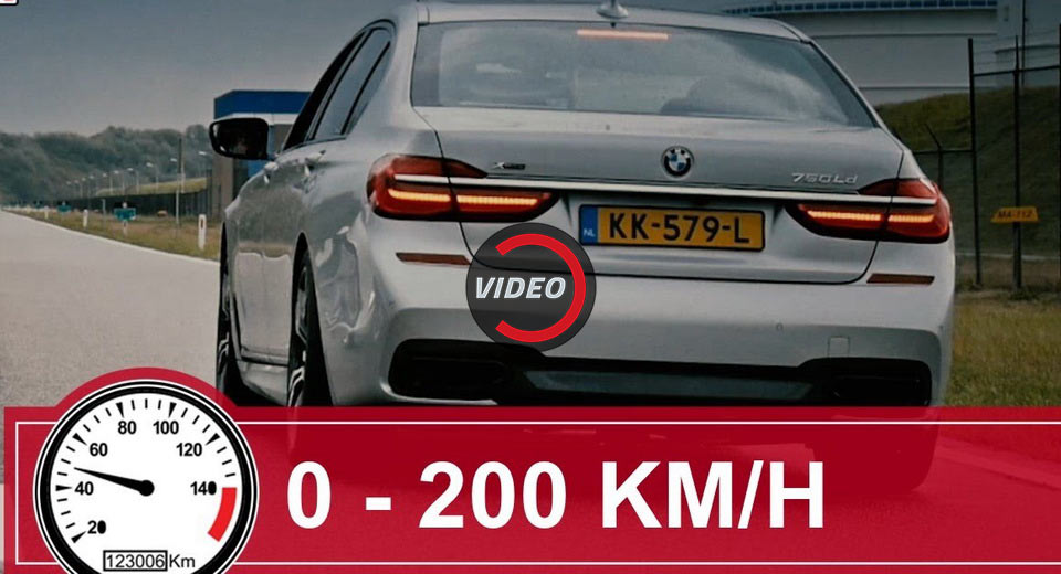  Watch BMW’s Quad-Turbo 750Ld xDrive Diesel Hit 200 km/h (124 mph)