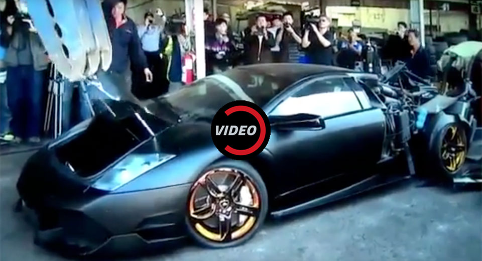 Take A Deep Breath And Watch A Lamborghini Murcielago SV Being Destroyed In Taiwan